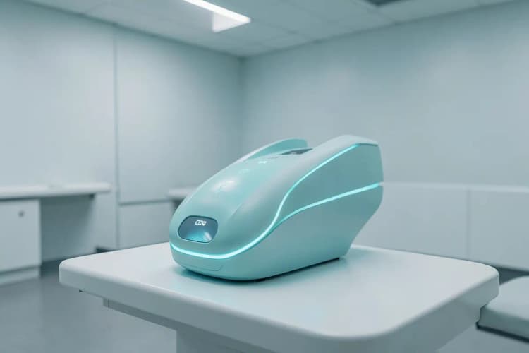 Equipamento de laser CO2 fracionado em ambiente clínico, pronto para o procedimento.